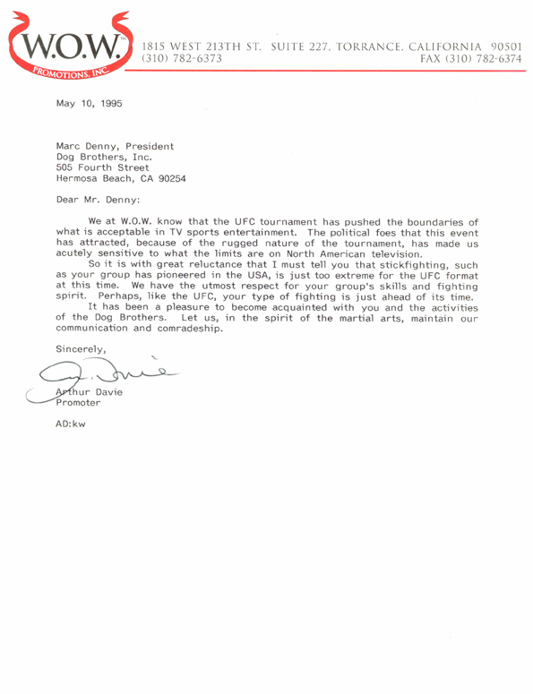 UFC letter